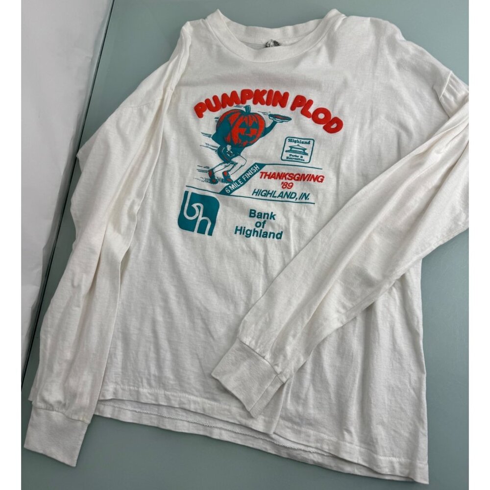 VTG Pumpkin Plod Thanksgiving 1989 3D T Shirt Mens XL Made In USA Single Stitch